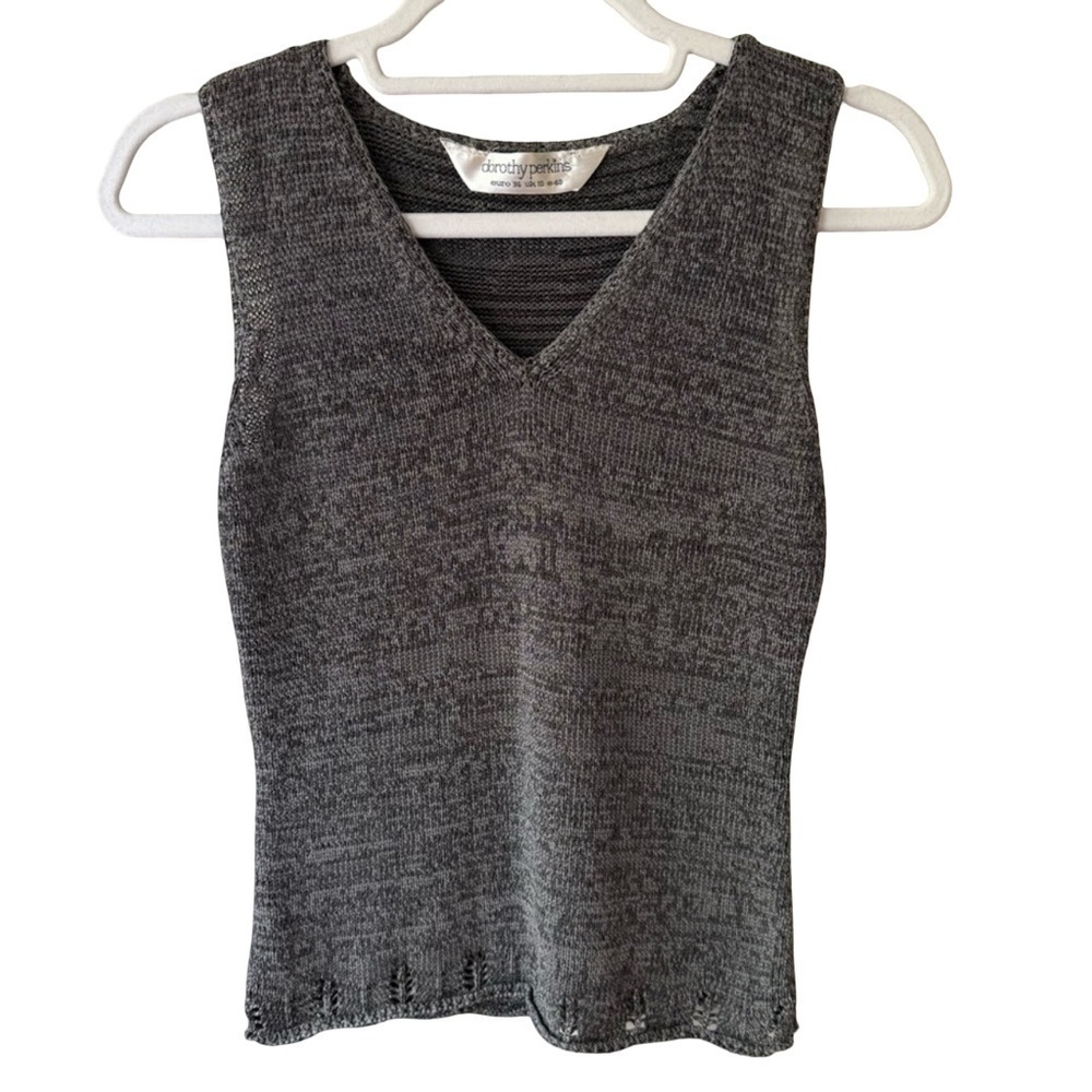 Dorothy Perkins Gray Ribbed Fitted Tank Top - Picture 2 of 10